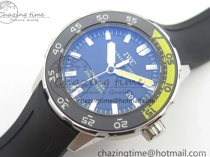 MIROTIME 0813 GoAnywhere Aquatimer SS IW356802 ZZF 1:1 Best Edition Black Dial on Black Rubber Strap MIYOTA 7128
